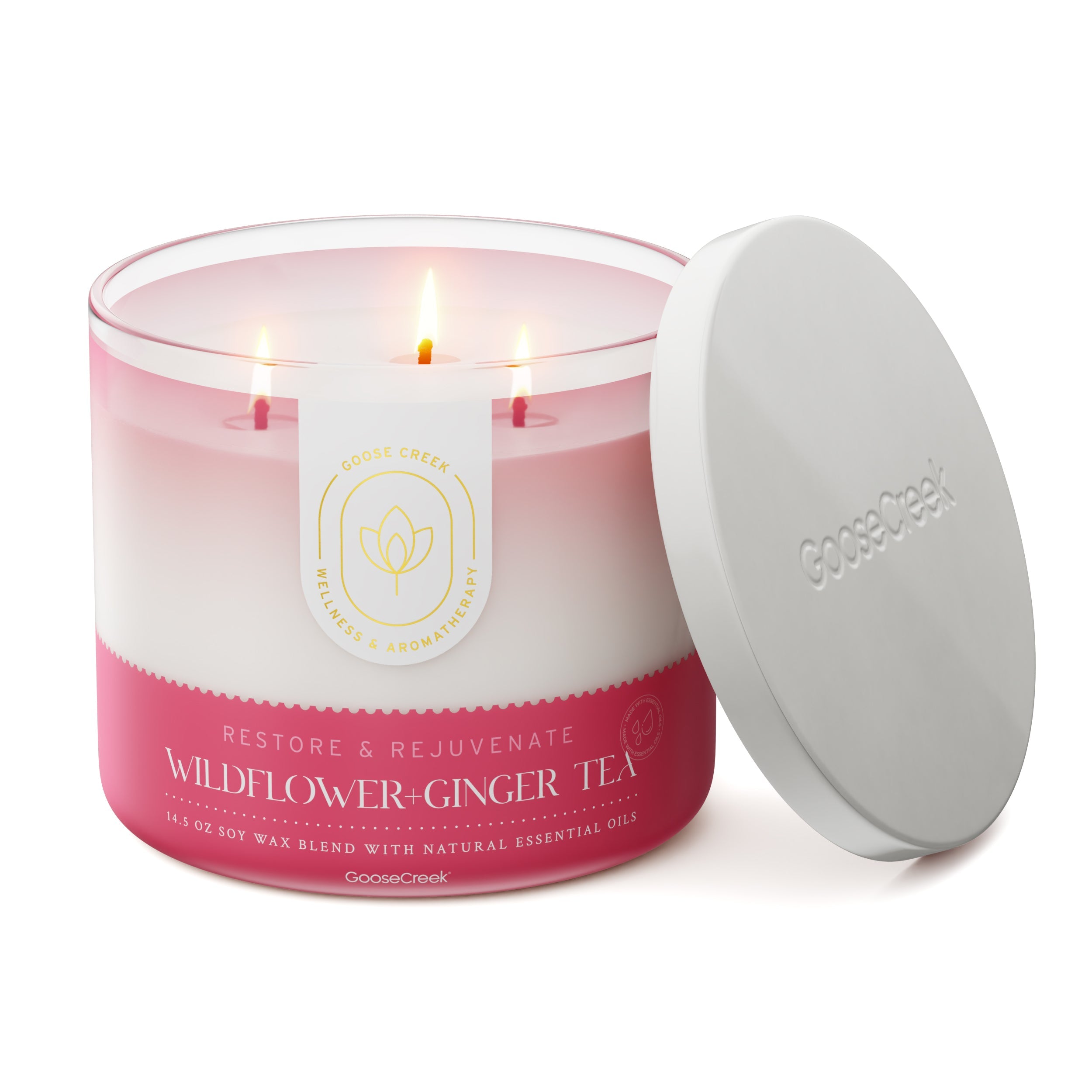 Wildflower Ginger Tea Aromatherapy 3-Wick Candle - Image 3